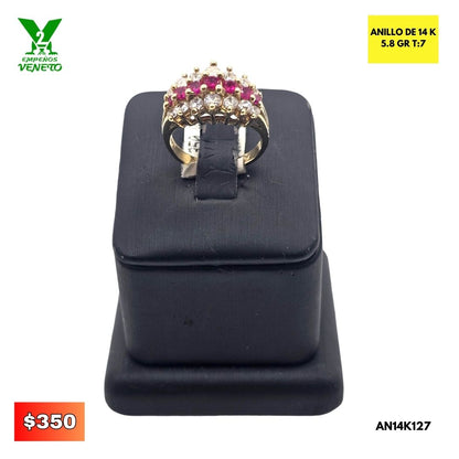 ANILLO 14 KILATES CON RUBIES AN14K127