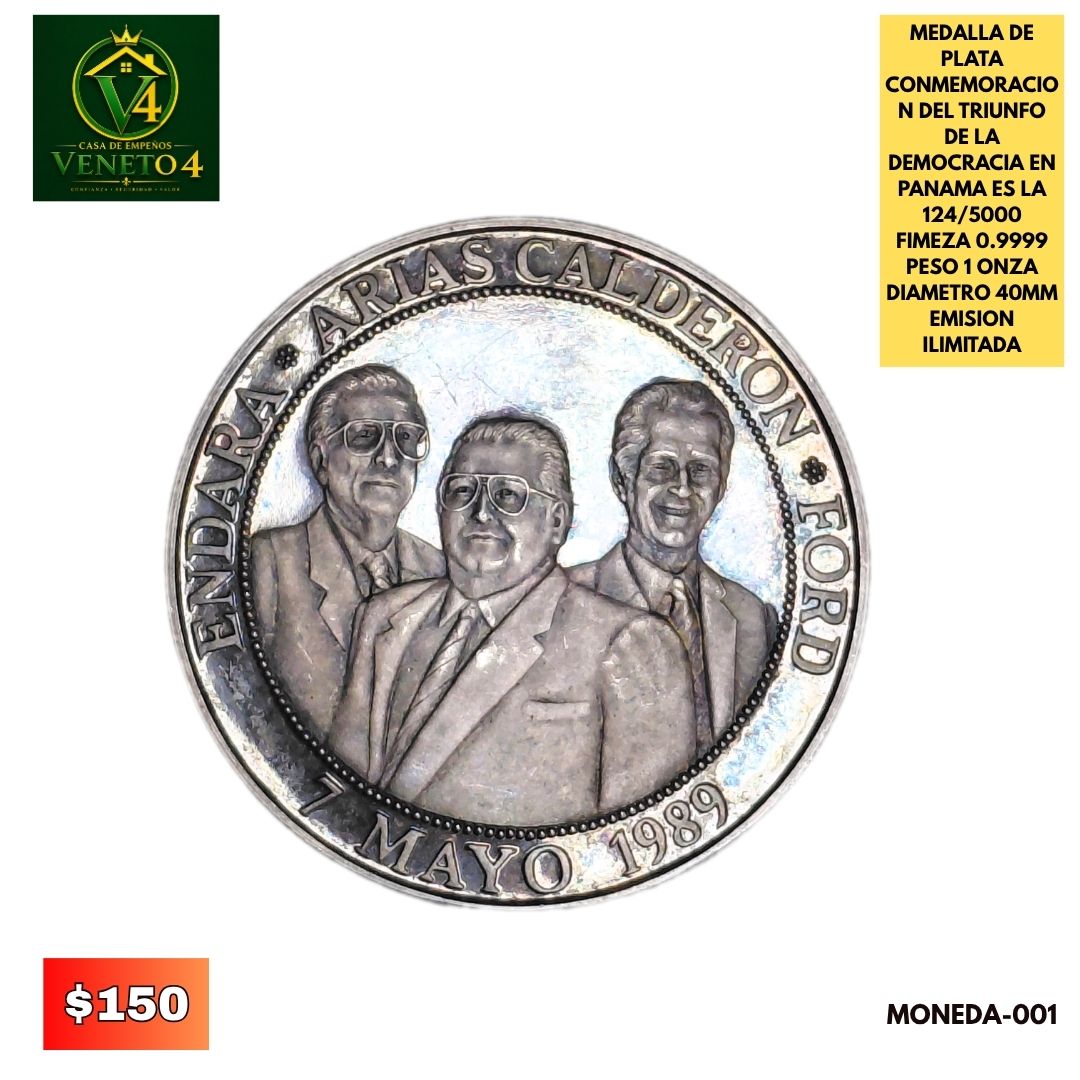 MEDALLA DE PLATA CERTIFICADA MONEDA-001