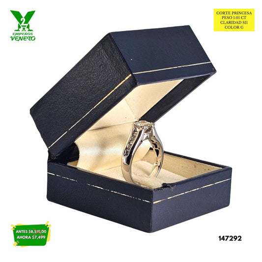ANILLO DE ORO BLANCO CON DIAMANTE CERTIFICADO 147292