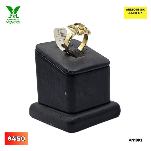 ANILLO DE 18K PIEDRA PRECIOSA AMBAR AN18K1