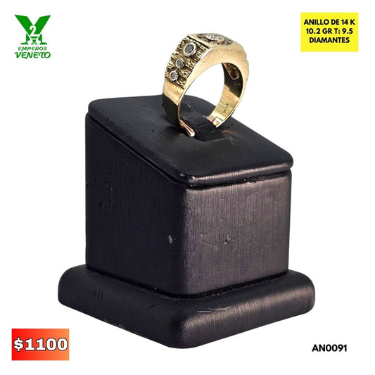 ANILLO DE 14K HERMOSOS DIAMANTES AN0091