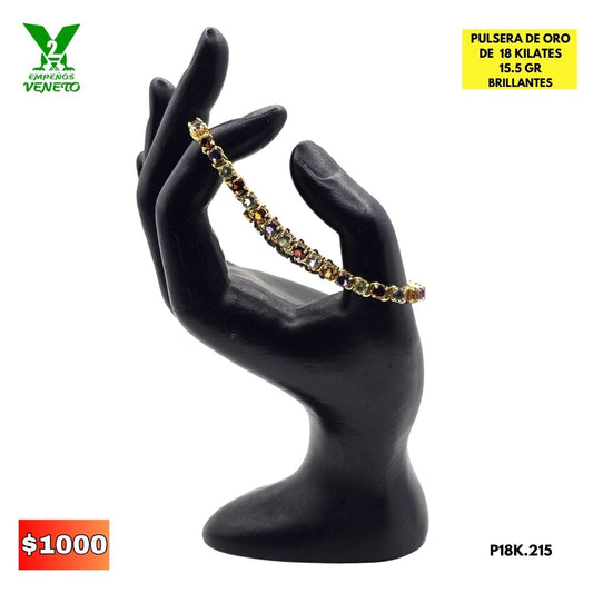 PULSERA DE 18 KILATES HERMOSOS ZAFIROS P18K.215