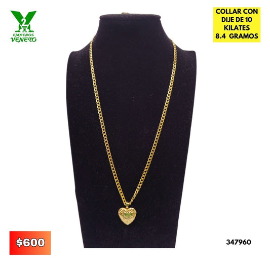 COLLAR DE 10 KILATES CON DIJE DE CORAZON 347960