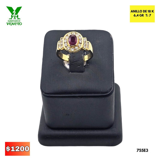 ANILLO 18K JUNTO A LOS DIAMANTES Y RUBIES 755E3