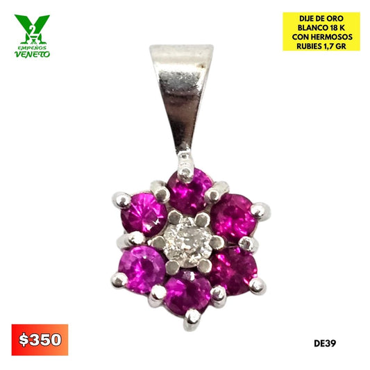 DIJE DE ORO 18 k CON RUBIES DE39
