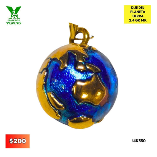 DIJE DE PLANETA TIERRA 14 KILATES 14K550