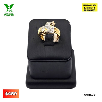 ANILLO DE 18K BRILLANTES AN18K32