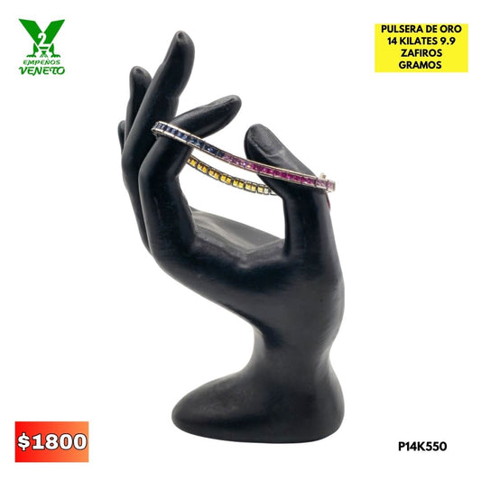 PULSERA DE ORO BLANCO 14 KILATES P14K550
