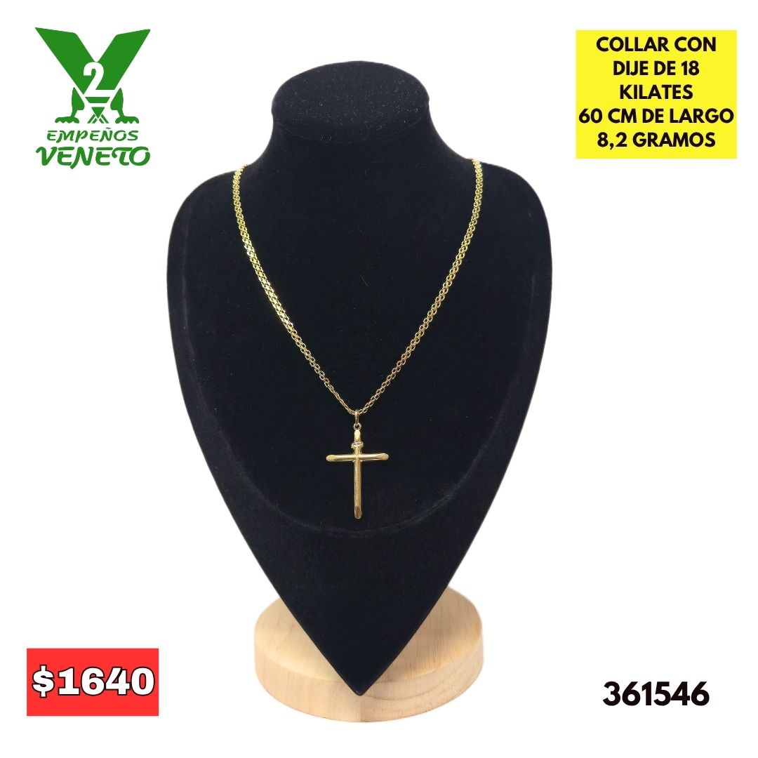 COLLAR CON DIJE DE ORO DE 18 KILATES 361546